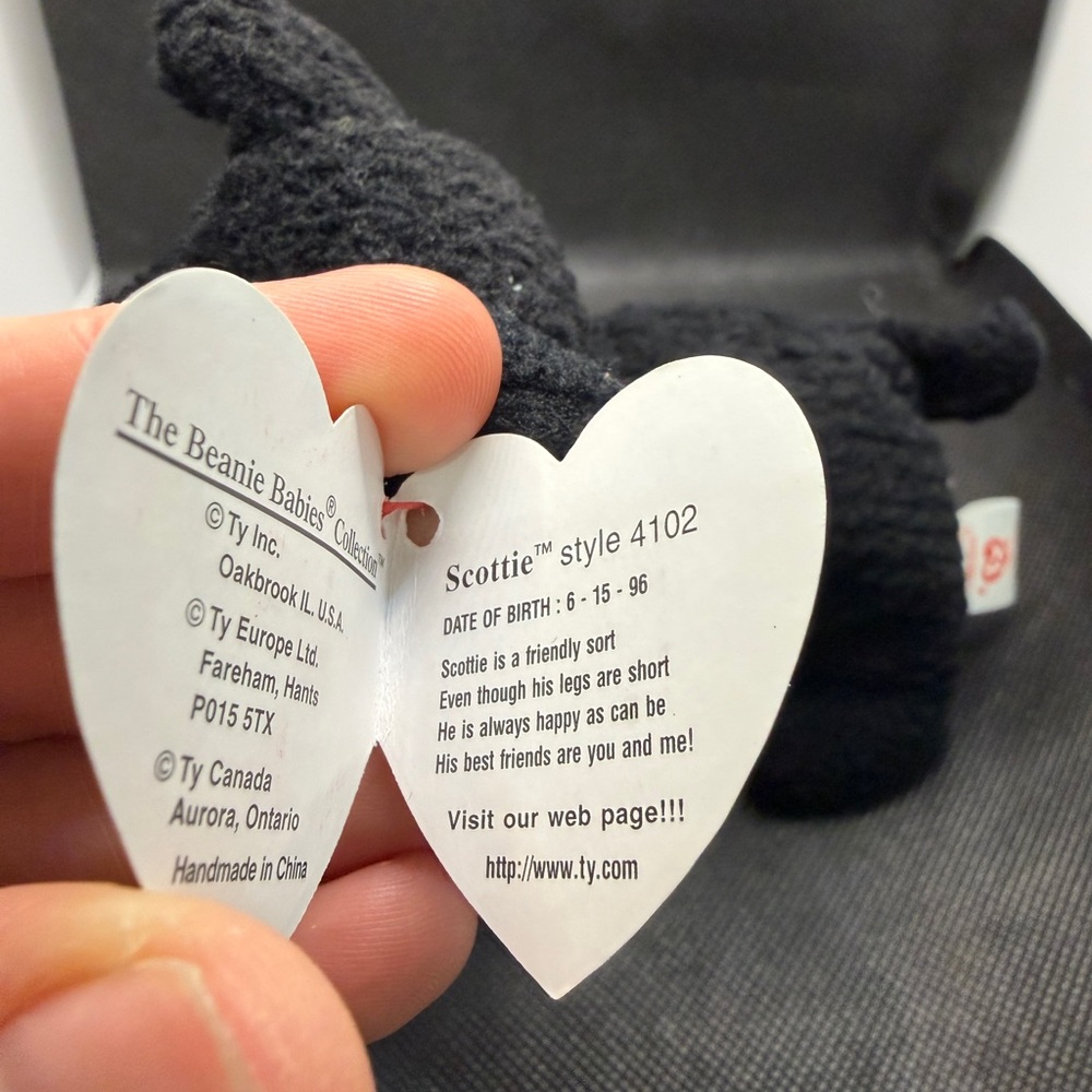 Ty Beanie Baby Scottie Dog 1996 Black Scotty Plush w Tag - Picture 3 of 6